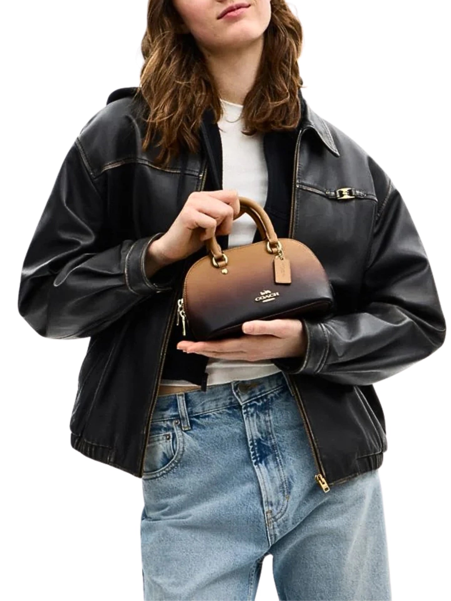 on-model-Coach-Lara-Mini-Satchel-Bag-With-Ombre-Gold-Latte