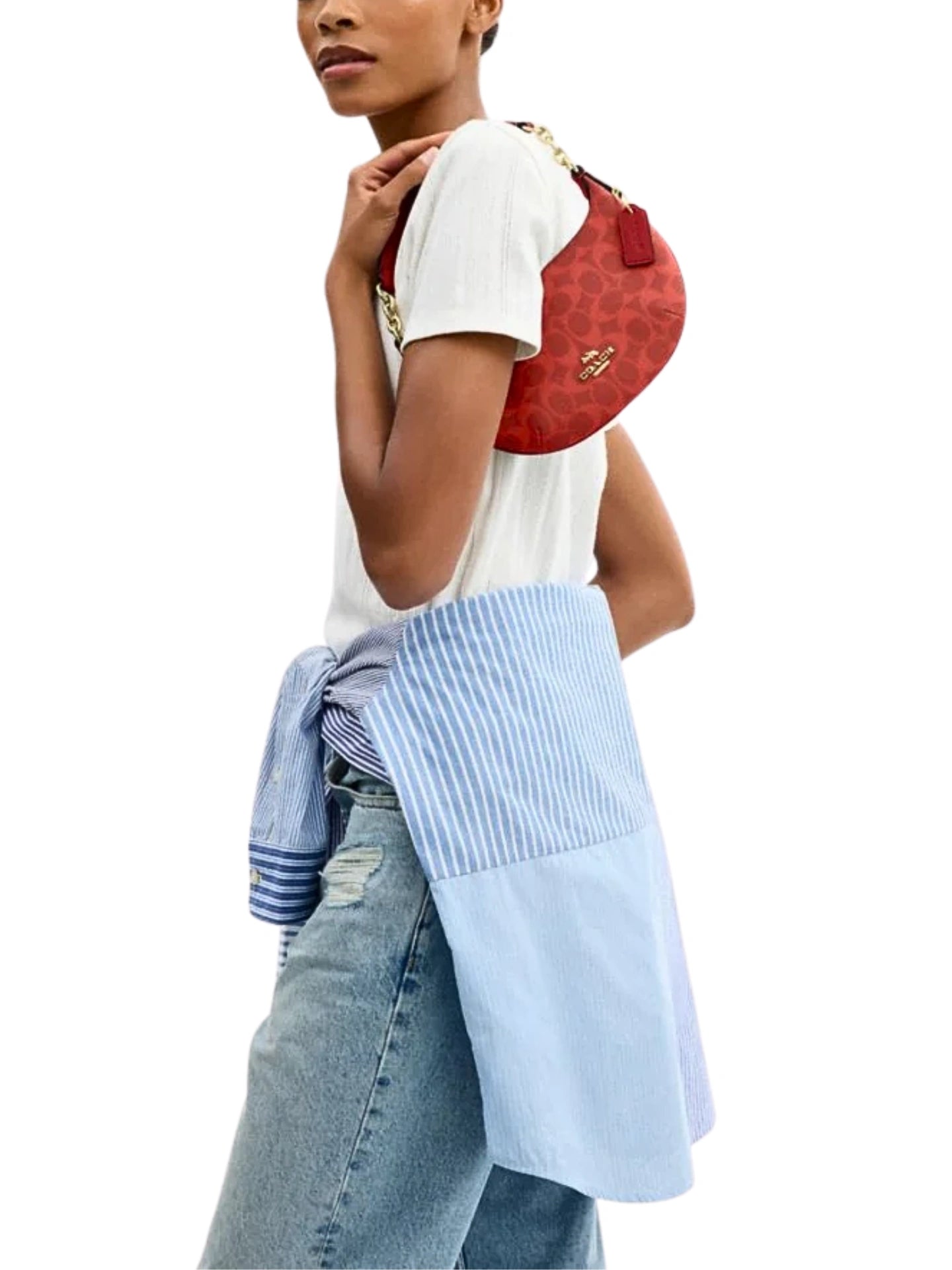 on-model-Coach-Mini-Payton-Bag-In-Signature-Canvas-Crimson