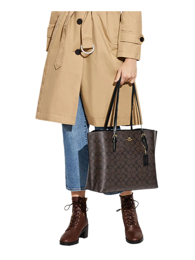 on-model-Coach-Mollie-Tote-In-Signature-Canvas-Black