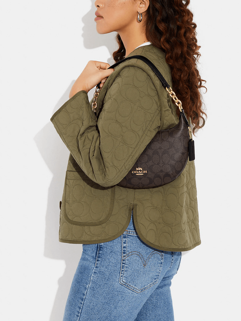 on-model-Coach-Payton-Hobo-In-Signature-Canvas-Brown-Black