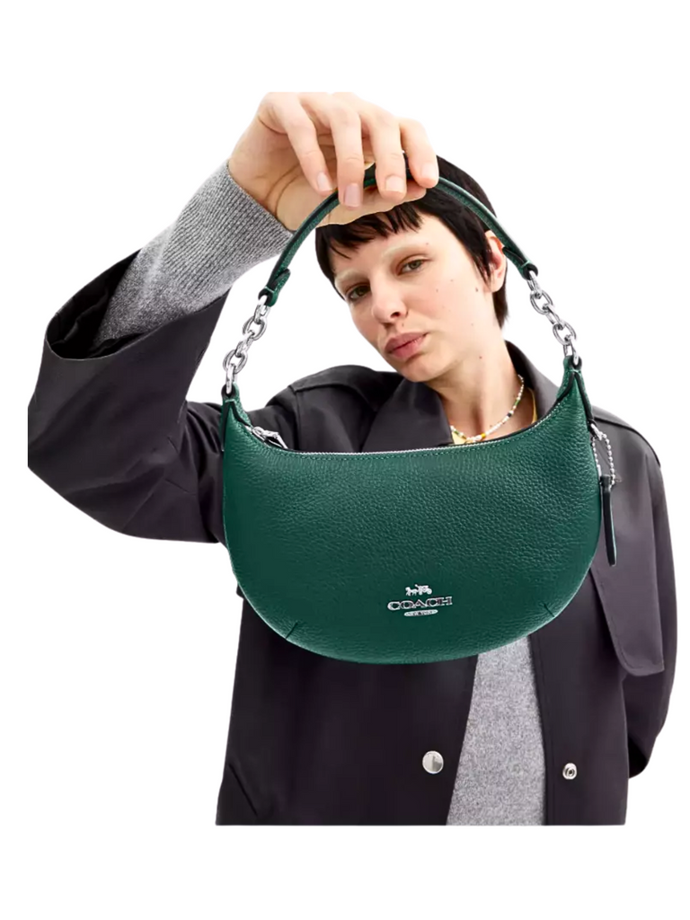 on-model-Coach-Payton-Mini-Pebbled-Leather-Emerald-Green