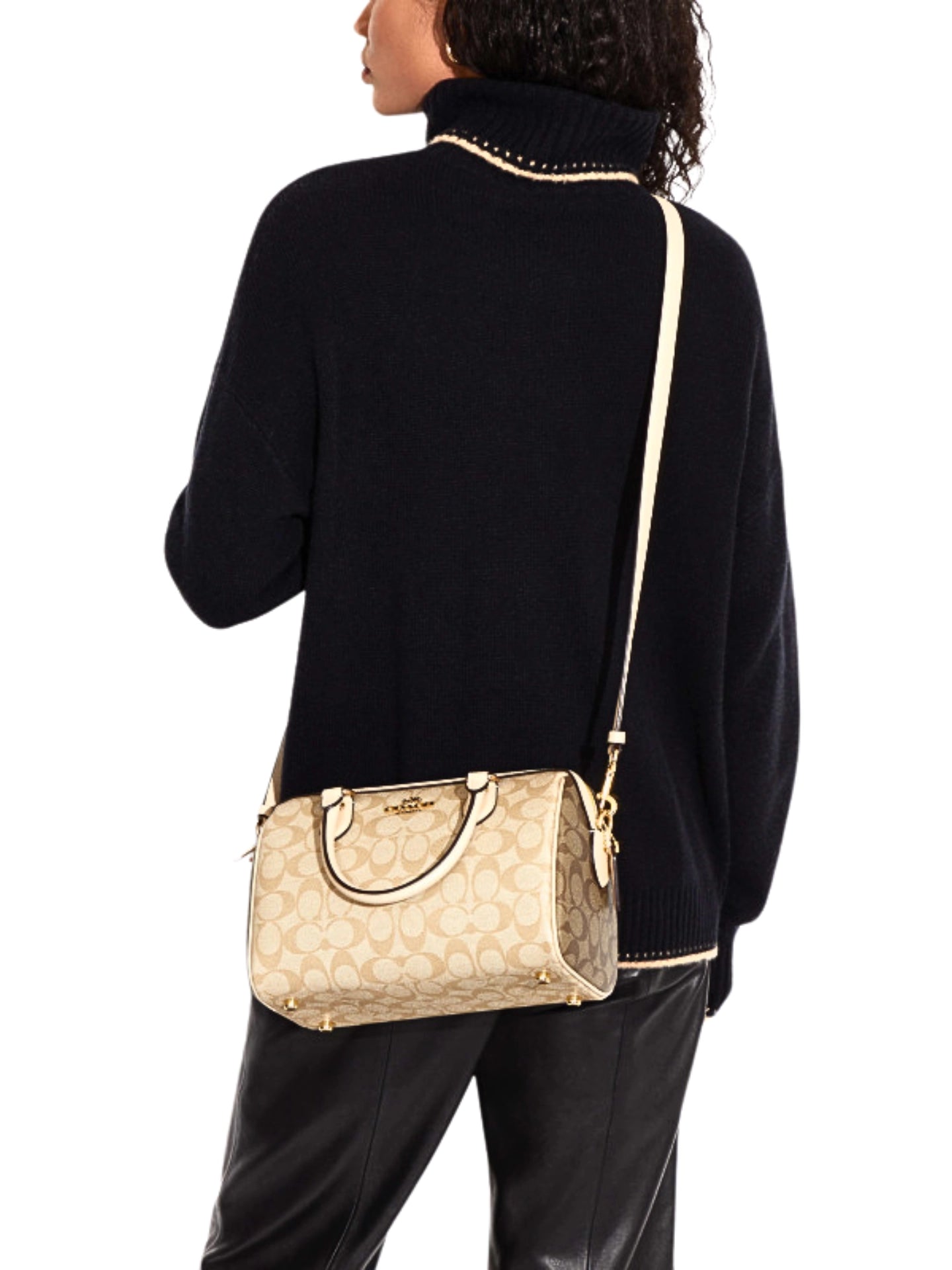 on-model-Coach-Rowan-Satchel-In-Blocked-Signature-Canvas-Light-Khaki