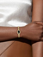 on-model-Coach-Sammy-Black-Dial-Gold-Strap-Stainless-Steel-Watch