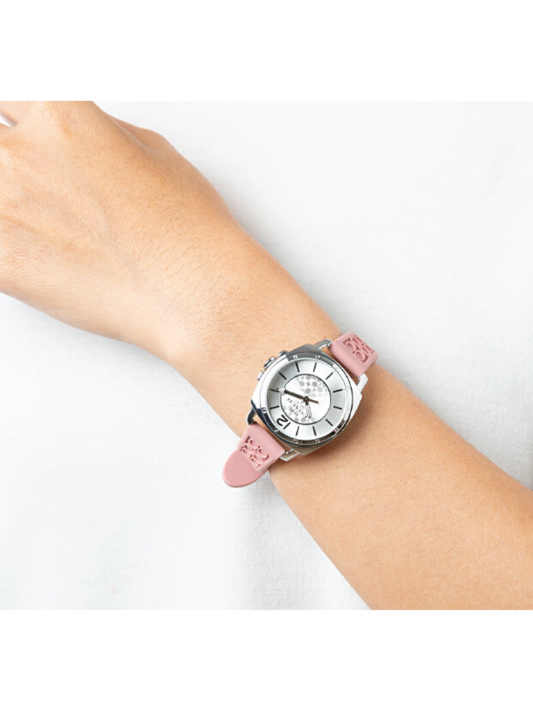 on-model-Coach-Signature-Embossed-Boyfriend-Rubber-Strap-Silver-Pink