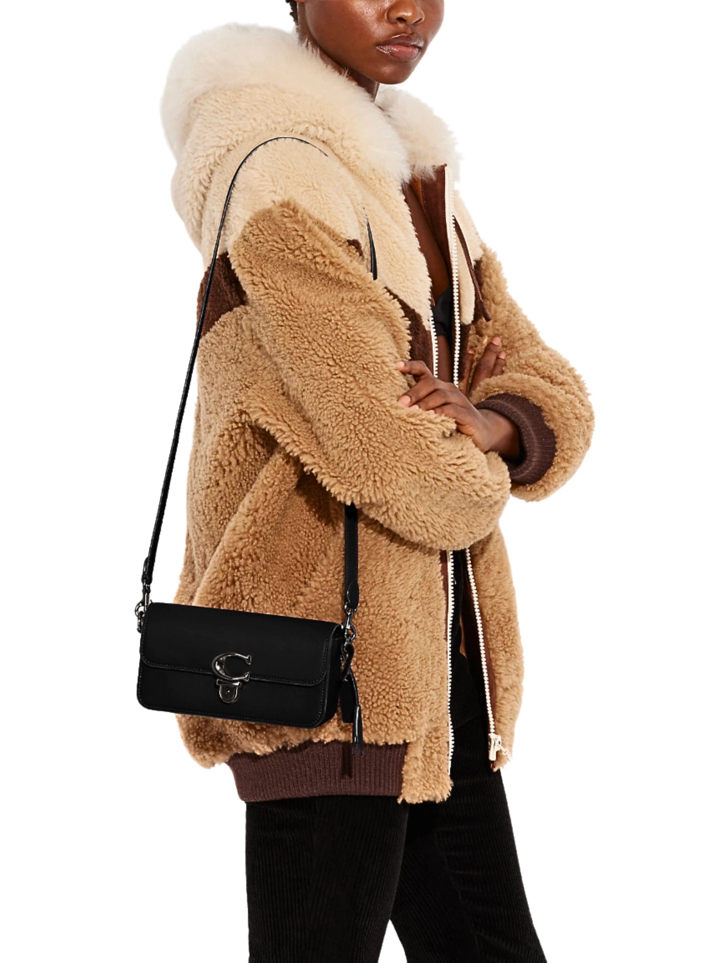 on-model-Coach-Studio-Baguette-In-Glovetanned-Leather-Shoulder-Bag-Black