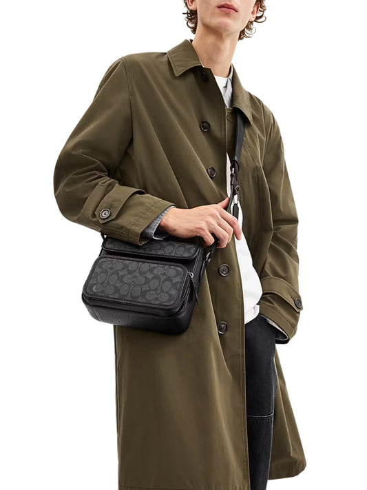 on-model-Coach-Sullivan-Flap-Crossbody-Bag-In-Signature-Canvas-Charcoal-Black