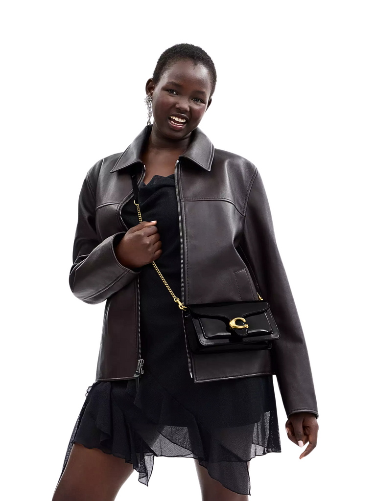 on-model-Coach-Tabby-Chain-Clutch-Black