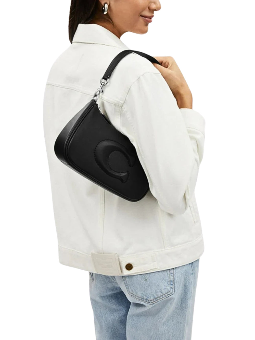 on-model-Coach-Teri-Shoulder-Bag-Black