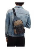 on-model-Coach-West-Pack-In-Colorblock-With-Signature-Canvas-CharocalKhakiDenim