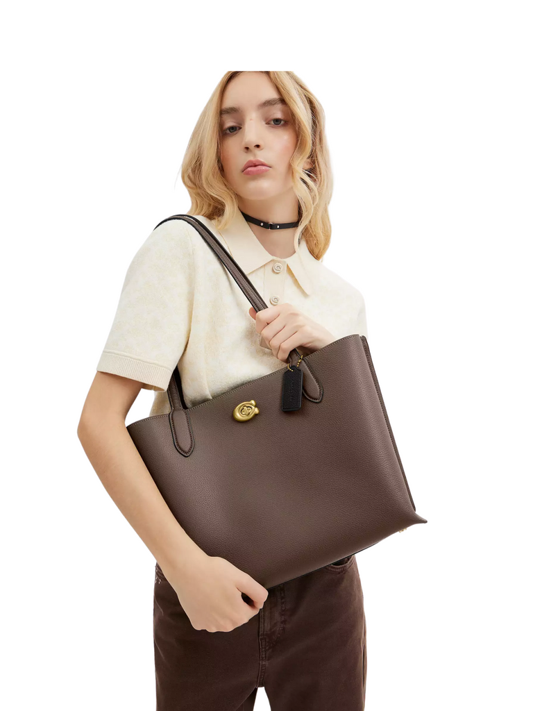 on-model-Coach-Willow-Tote-Bag-Dark-Stone
