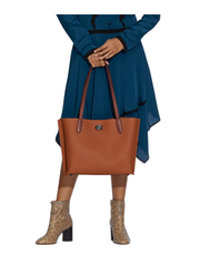 on-model-Coach-Willow-Tote-In-Colorblock-With-Signature-Canvas-Interior-Saddle-Multi