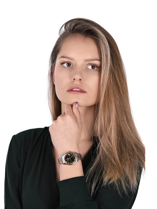 on-model-Fossi-Women_s-Scarlette-Mini-Two-Tone-Bracelet-Watch