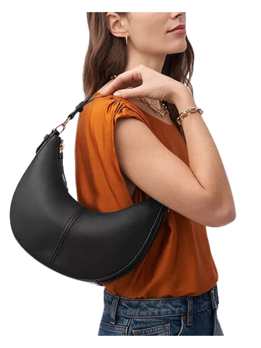 on-model-Fossil-Shae-Small-Hobo-Bag-Black