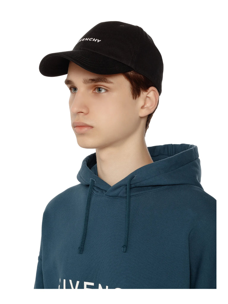 Givenchy Logo Embroidered Cotton Blend Baseball Cap Black Balilene
