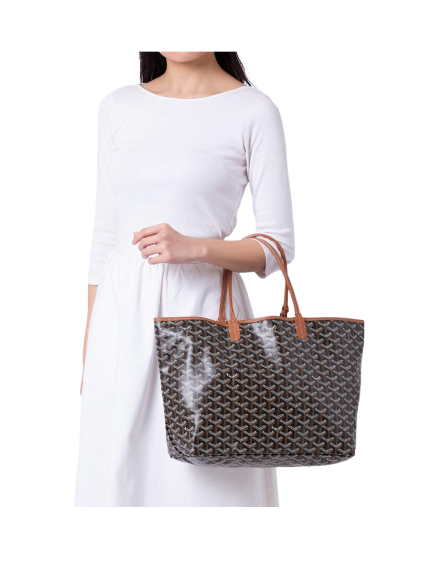 Goyard Saint Louis PM Tote Bag Black Tan – Balilene