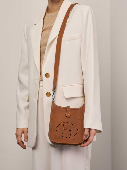 Hermes Mini Evelyne Taurillon Clemence Gold Palladium Hardware