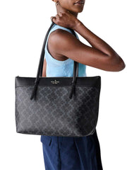 on-model-Kate-Spade-All-Day-Spade-Flower-Tote-Bag-Black