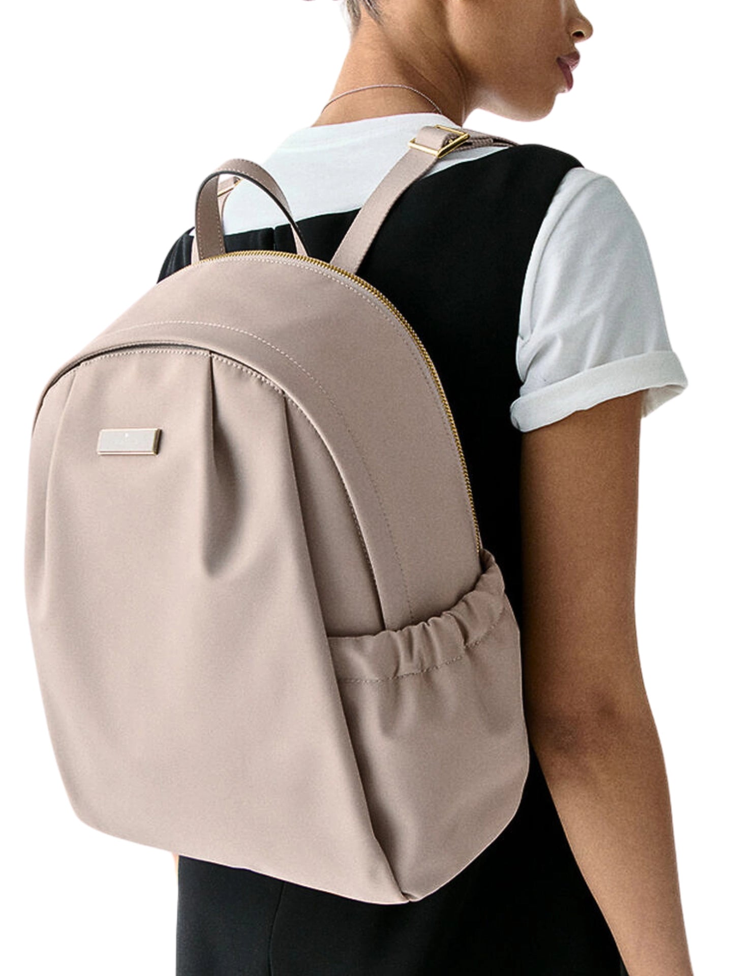 on-model-Kate-Spade-Carter-Ksnyl-Large-Backpack-Cozy-Grey