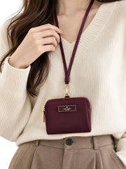 on-model-Kate-Spade-Carter-Nylon-Card-Case-Lanyard-Deep-Cherry