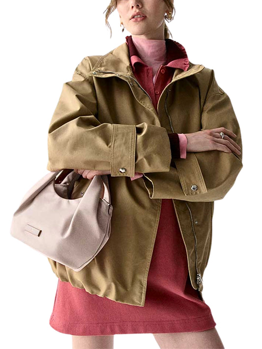 on-model-Kate-Spade-Carter-Nylon-Small-Pleated-Crossbody-Bag-Cozy-Grey