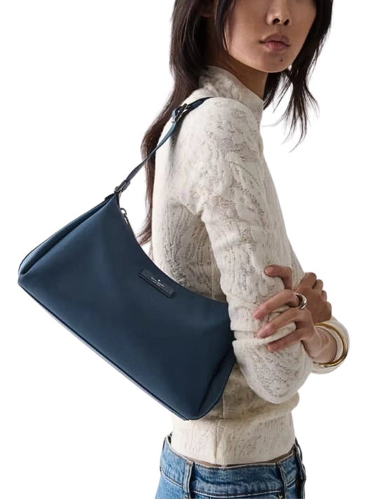 on-model-Kate-Spade-Carter-Nylon-Small-Shoulder-Bag-Bluestone