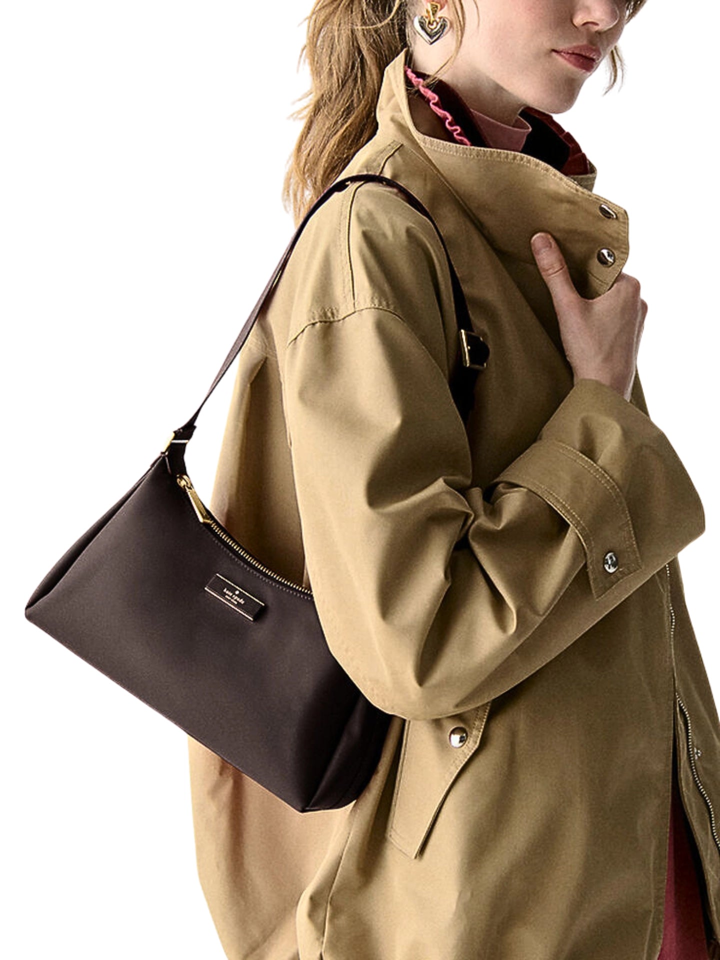 on-model-Kate-Spade-Carter-Nylon-Small-Shoulder-Bag-Hot-Fudge