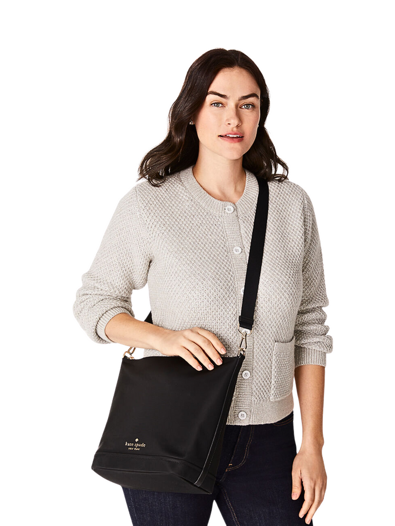 on-model-Kate-Spade-Chelsea-Large-Duffle-Crossbody-Bag-Black
