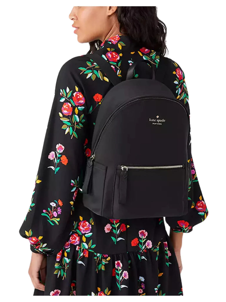 on-model-Kate-Spade-Chelsea-Nylon-Large-Backpack-Black