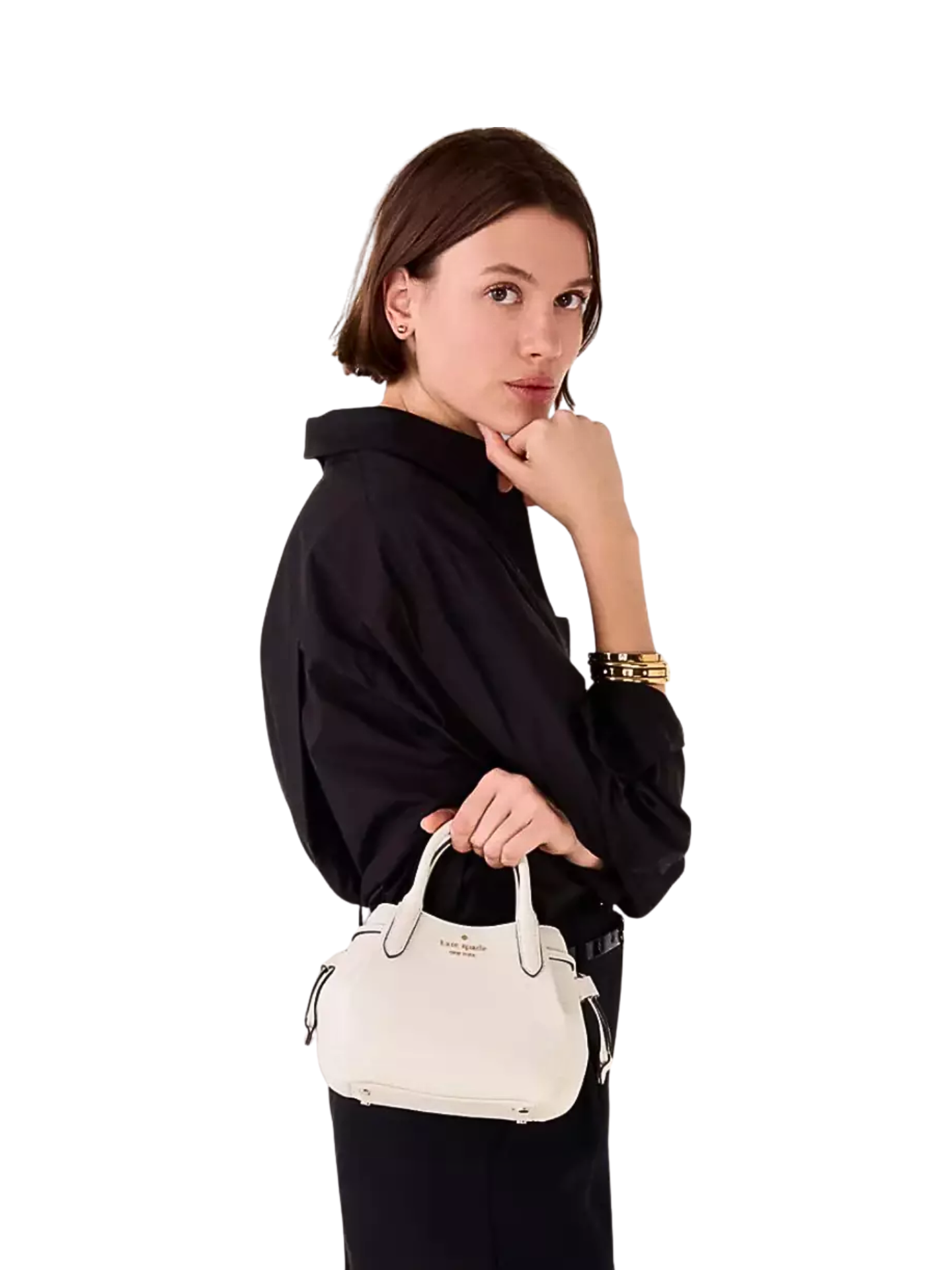 on-model-Kate-Spade-Dumpling-Pebbled-Leather-Mini-Satchel-Parchment