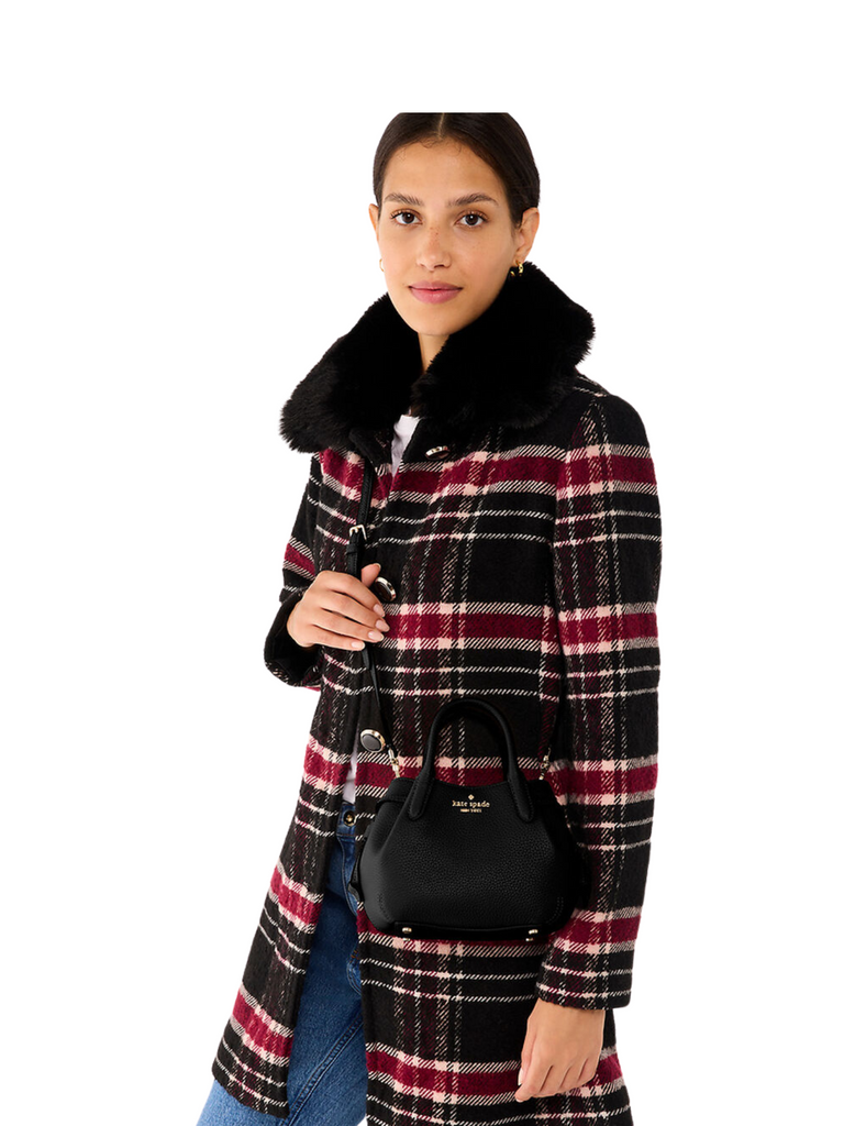 on-model-Kate-Spade-Dumpling-Pebbled-Leather-Mini-Triple-Compartment-Satchel-Black