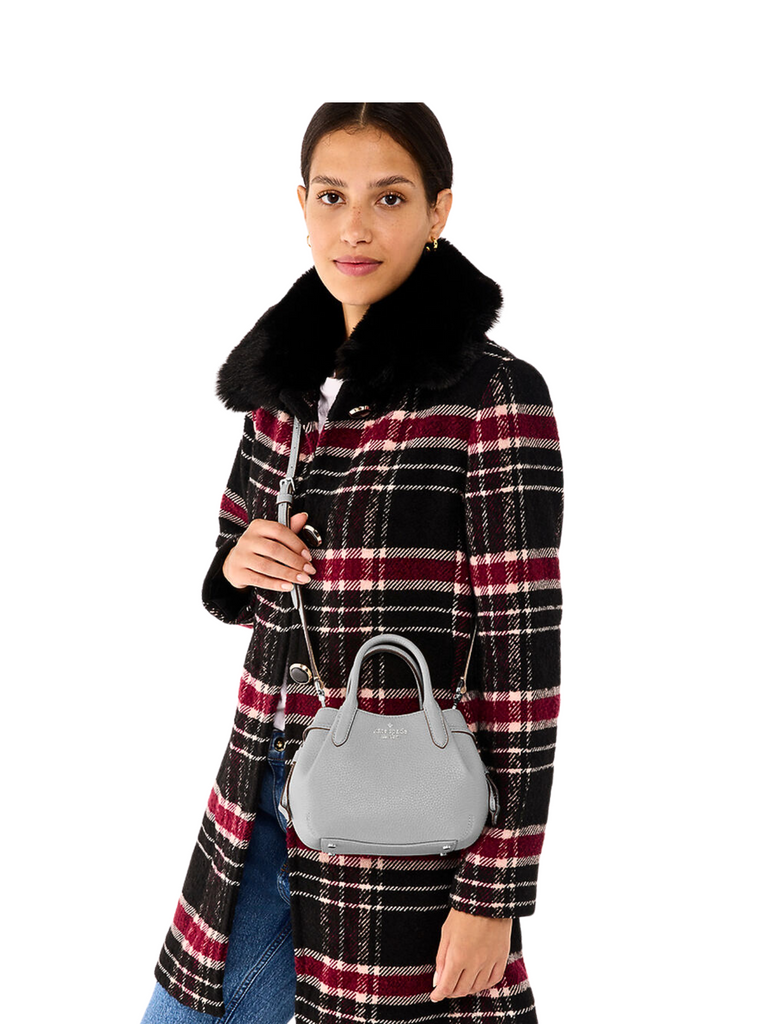 on-model-Kate-Spade-Dumpling-Pebbled-Leather-Mini-Triple-Compartment-Satchel-Grey