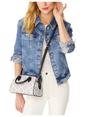 on-model-Kate-Spade-Flower-Duffle-Crossbody-Navy-Multi