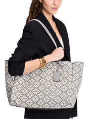 on-model-Kate-Spade-Flower-Jacquard-Large-Everything-Tote-Bag-Grey-Multi