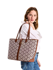 on-model-Kate-Spade-Flower-Jacquard-Large-Open-Tote-Burgundy-Multi