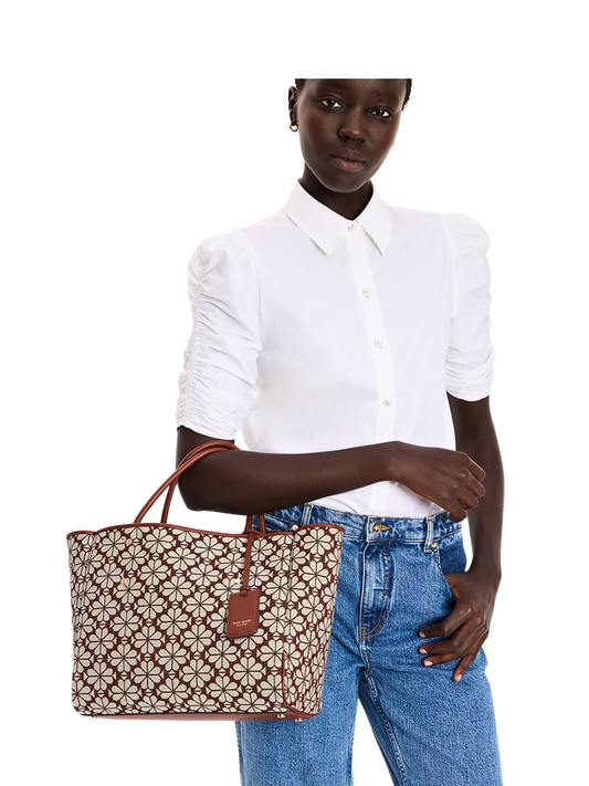 on-model-Kate-Spade-Flower-Jacquard-Medium-Everything-Tote-Bag-Burgundy-Multi