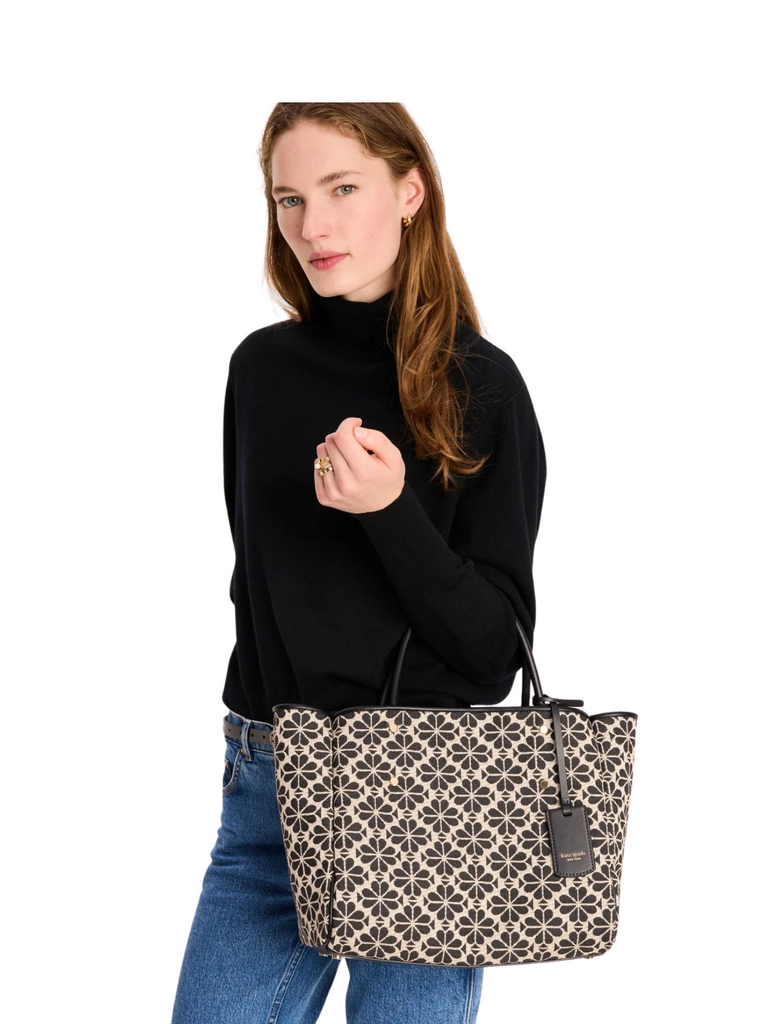 on-model-Kate-Spade-Flower-Jacquard-Medium-Everything-Tote-Bag-Sand-Multi
