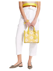 on-model-Kate-Spade-Flower-Jaqcuard-Two-Tone-Canvas-Manhattan-Small-Tote-Dandelion