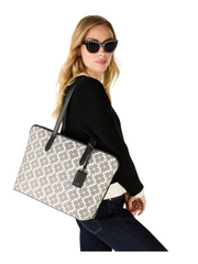 on-model-Kate-Spade-Flower-PVC-Tote-Black