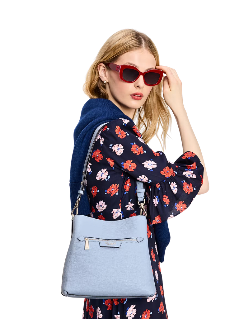 on-model-Kate-Spade-Hudson-Pebbled-Leather-Shoulder-Bag-North-Star