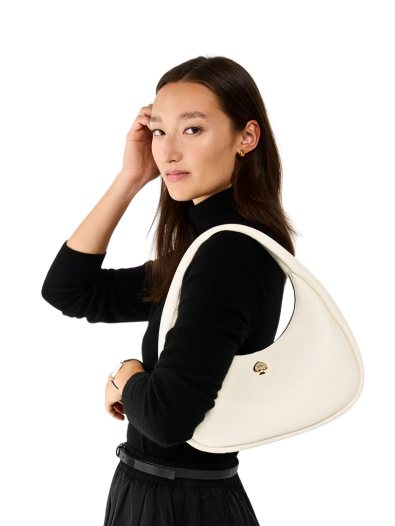 on-model-Kate-Spade-Kayla-Large-Crescent-Shoulder-Bag-Meringue