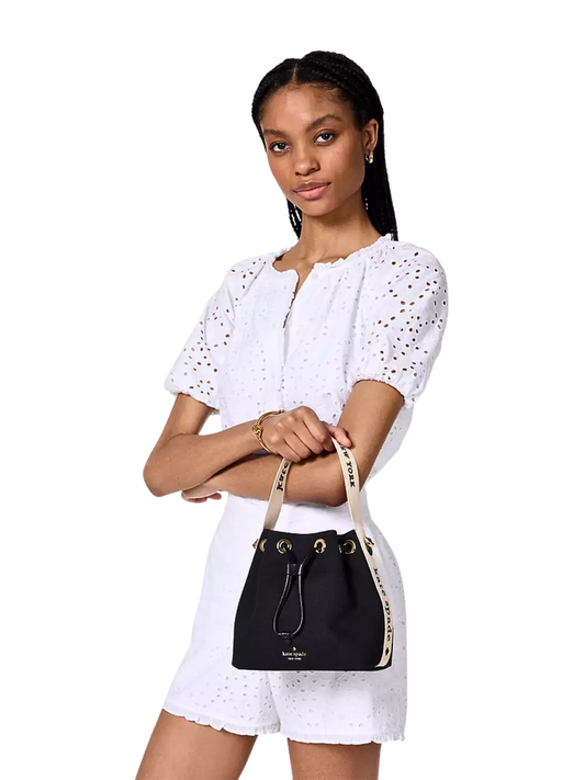 on-model-Kate-Spade-Kip-Canvas-Bucket-Bag-Black