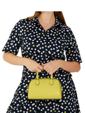 on-model-Kate-Spade-Madison-Saffiano-Leather-Duffle-Crossbody-Bag-Lime-Slice