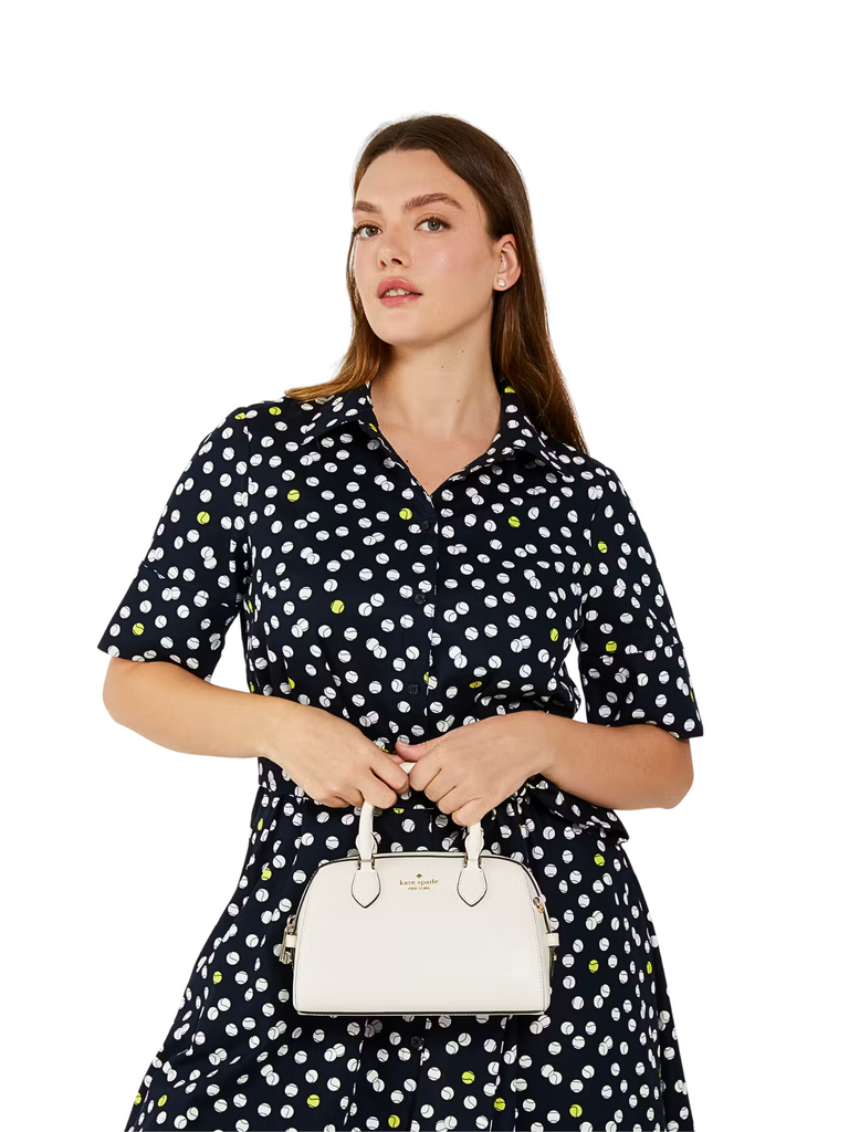 on-model-Kate-Spade-Madison-Saffiano-Leather-Duffle-Crossbody-Bag-Meringue