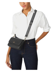 on-model-Kate-Spade-Rossie-Small-Flap-Leather-Crossbody-Black