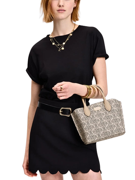 on-model-Kate-Spade-Suite-Spade-Flower-Coated-Canvas-Crossbody-Tote-Neutral-Multi