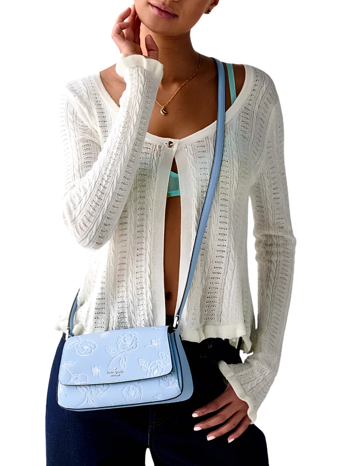 on-model-Kate-Spade-Sutton-Floral-Mini-Flap-Crossbody-Bag-Nort-Star