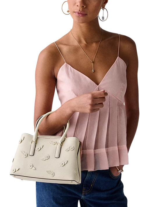 on-model-Kate-Spade-Thompson-Street-Floral-Small-Satchel-Bag-Cashew-Milk