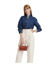 on-model-Longchamp-Le-Pliage-City-Top-Handle-Pouch-Terracotta