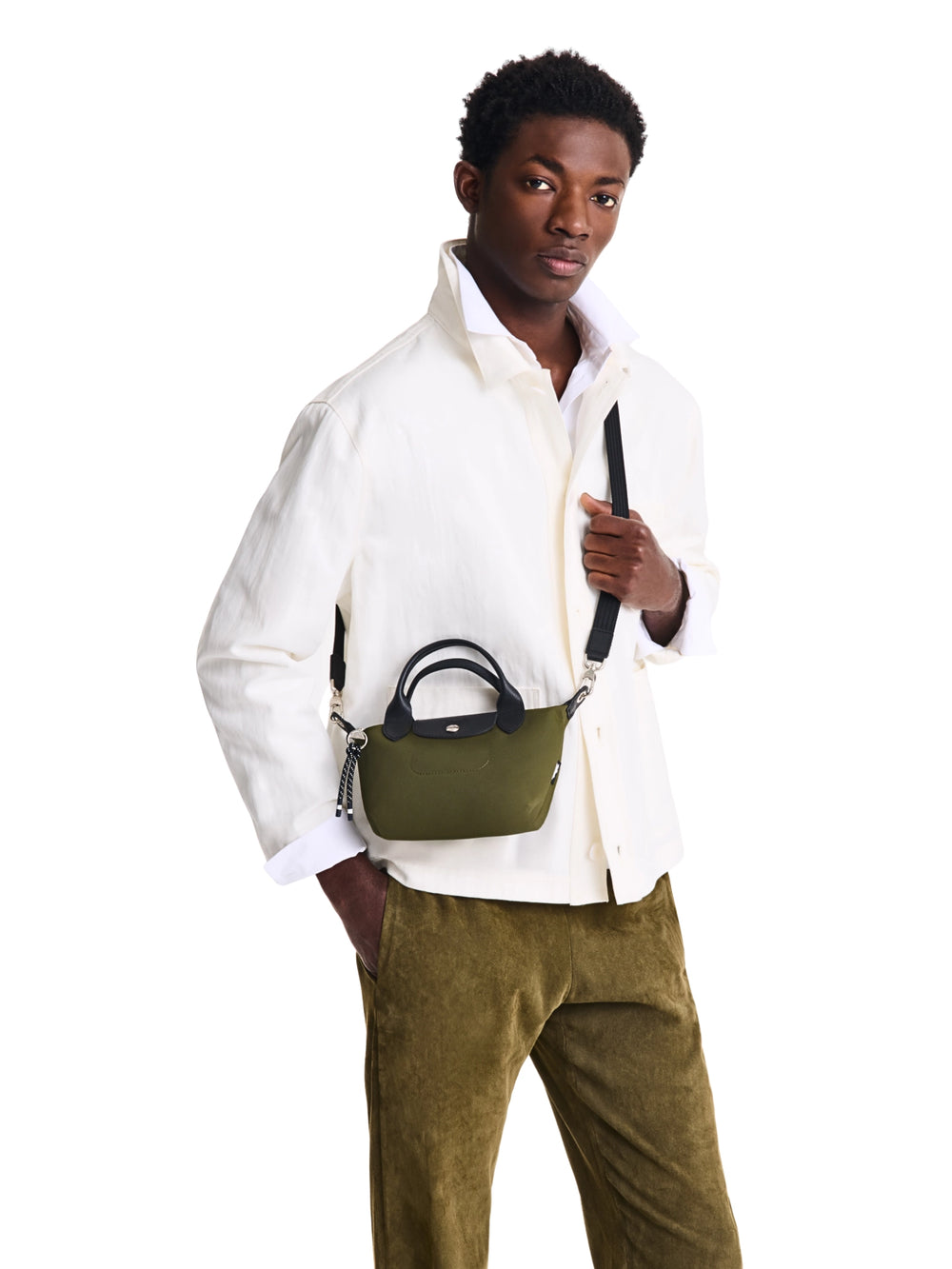 on-model-Longchamp-Le-Pliage-Energy-Extra-Small-Handbag-Khaki