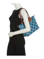 on-model-Longchamp-Le-Pliage-Lattice-Logo-Horse-Print-Medium-Long-Handle-PaonWEBP